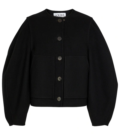 Loewe Wool And Cashmere Cardigan In Black