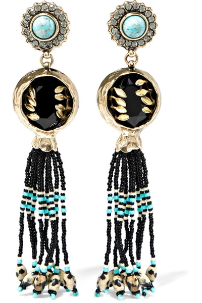Etro Embellished Gold-plated Earrings In Multi