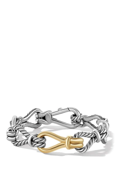 David Yurman 18k Yellow Gold & Sterling Silver Thoroughbred Loop Chain Bracelet