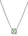 David Yurman Petite Chatelaine Pavé Bezel Pendant Necklace With Gemstone & Diamonds In Prasiolite