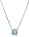 David Yurman Women's Petite Chatelaine Pavé Bezel Pendant Necklace With Gemstone & Diamonds In Blue Topaz