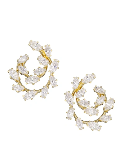 Adriana Orsini Vow 18k Gold-plated & Cubic Zirconia Curved Stud Earrings