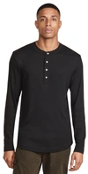 Theory Miller' Pima Cotton Henley In Black