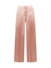 Alexander Mcqueen Satin-effect Wide-leg Trousers In Pink