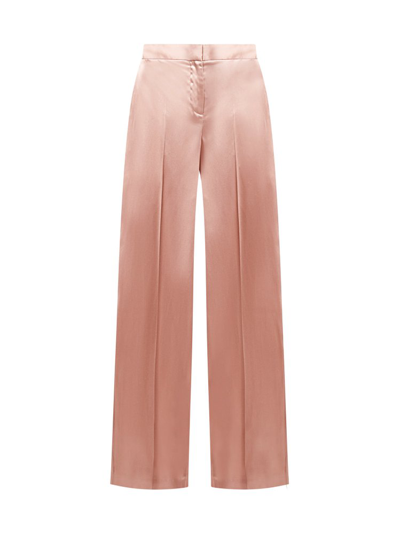 Alexander Mcqueen Satin-effect Wide-leg Trousers In Pink