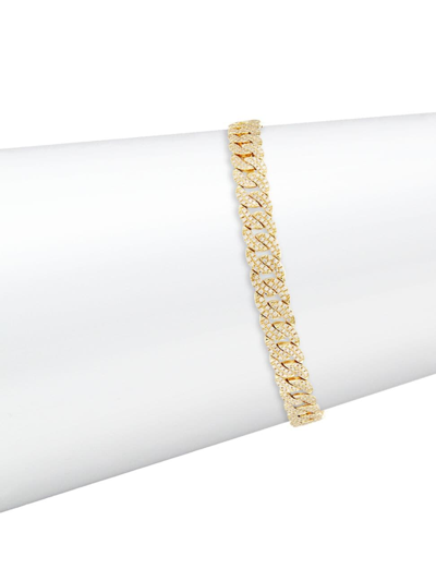Saks Fifth Avenue Women's 14k Yellow Gold & 1.69 Tcw Diamond Curb-chain Bracelet