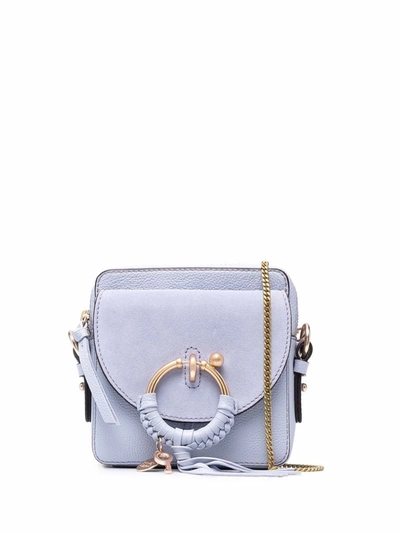 See By Chloé See By Chloe Joan Small Leather & Suede Crossbody In Silver River/gold