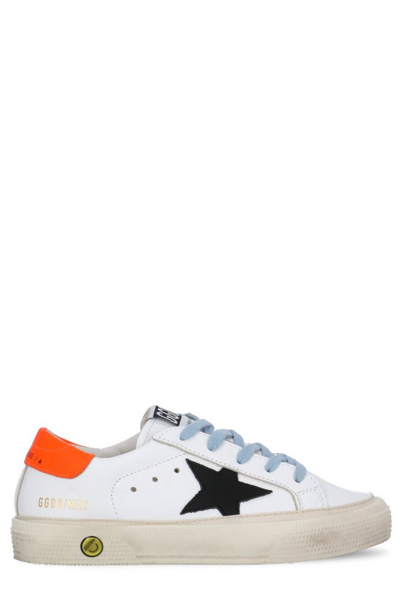 Golden Goose May  Leather Trainers In White