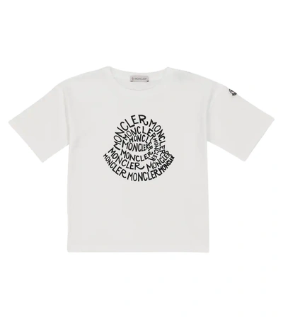 Moncler Kids' Graphic-print Cotton T-shirt In White