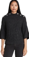 Ba&sh Barthy Button Shoulder Sweater In Multi
