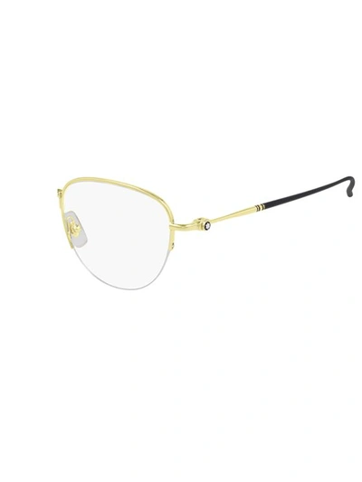 Montblanc Mb0129o Eyewear In Gold Gold Transparent