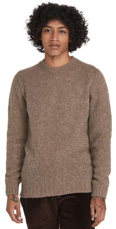 De Bonne Facture Slim-fit Wool Bouclé Sweater In Brown