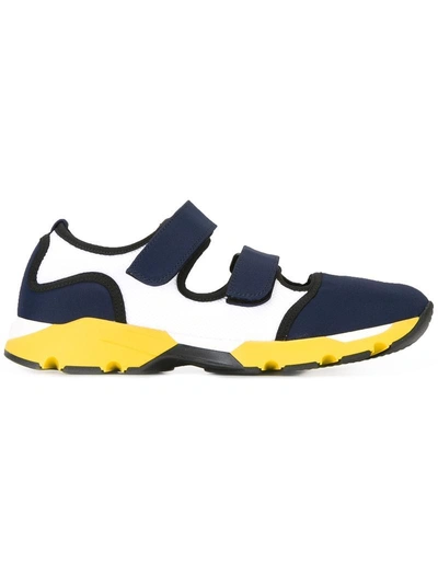 Marni Neoprene Double-strap Sneakers In Blue