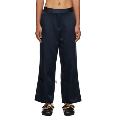 Aeron Jose Cropped Straight-leg Trousers In Blue