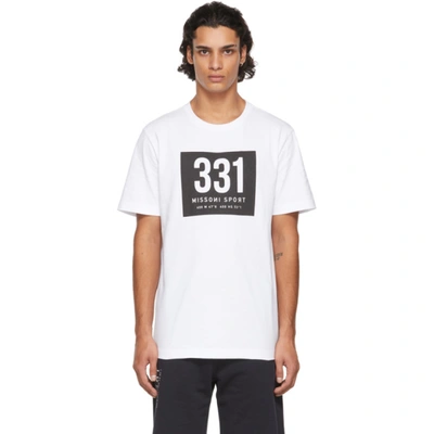 Missoni Sport White Logo T-shirt In 331 Old Whi