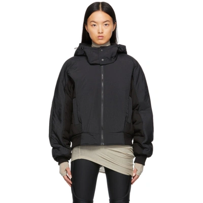 Hyein Seo Black Hooded Bomber Jacket