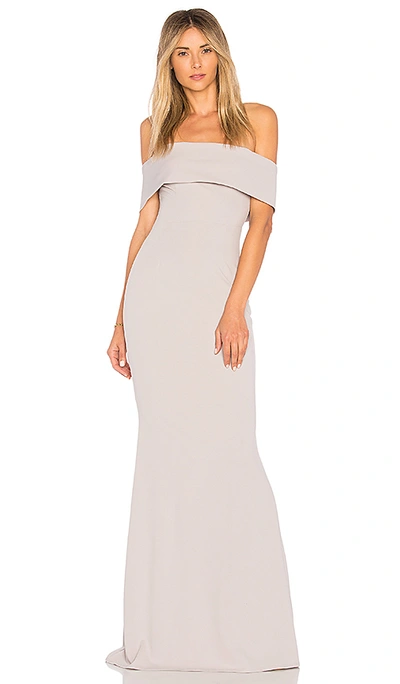 Katie May Legacy Off-the-shoulder Gown In Dove