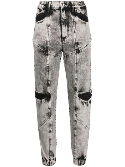 Retroféte Tatum Acid-wash Jeans In Light Gray