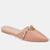 Journee Collection Women's Dreah Studded Pointed Toe Mules In Blush