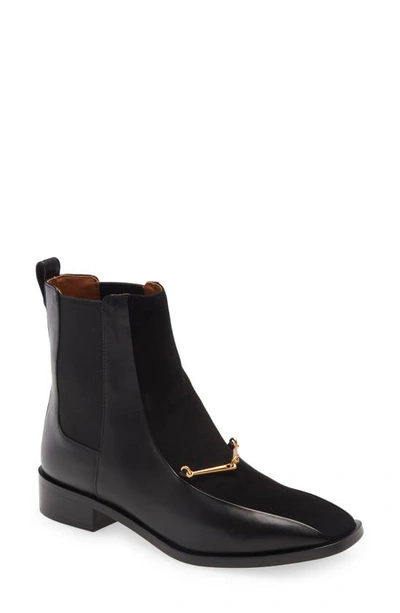 Tory Burch Equestrian Link Chelsea Boot In Perfect Black