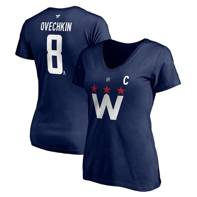 Fanatics Women's Alexander Ovechkin Navy Washington Capitals 2020/21 Alternate Authentic Stack Name And Numbe
