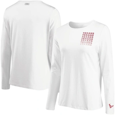 Wear By Erin Andrews Women's White Arizona Cardinals Repeat Tri-blend Long Sleeve T-shirt
