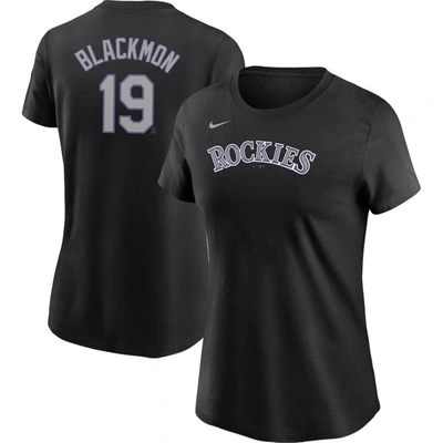 Nike Women's Charlie Blackmon Black Colorado Rockies Name Number T-shirt