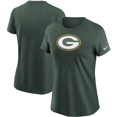 Nike Women's Green Green Bay Packers Logo Essential T-shirt