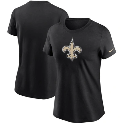 Nike Women's Black New Orleans Saints Logo Essential T-shirt