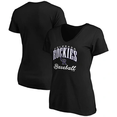 Fanatics Women's Black Chicago White Sox Victory Script V-neck T-shirt