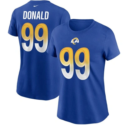 Nike Women's Aaron Donald Royal Los Angeles Rams Name Number T-shirt