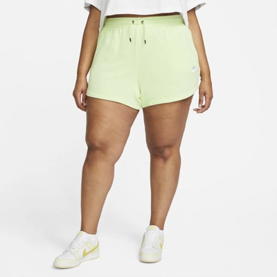 Nike Women's Sportswear Essential Terry Shorts In Lime Ice,white