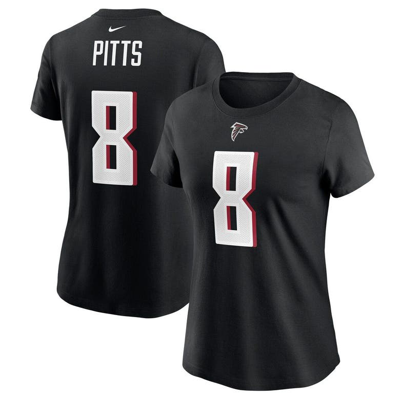 Nike Women's Kyle Pitts Black Atlanta Falcons 2021 Nfl Draft First Round Pick Player Name Number T-shirt