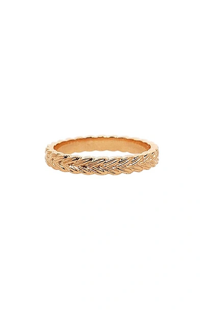 Sethi Couture Braid Band Ring In Rose Gold