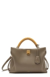 Mulberry Iris Leather Top Handle Bag In Solid Grey - Dark Clay