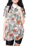 Wildfang The Empower Short Sleeve Button-up Shirt In Hydrangea