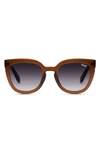 Quay Noosa 55mm Cat Eye Sunglasses In Milky Espresso Smoke Gradient