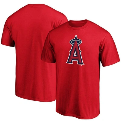 Fanatics Men's Red Los Angeles Angels Official Logo T-shirt