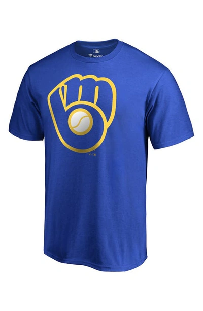 Fanatics Men's Big And Tall Royal Milwaukee Brewers Big Tall Cooperstown Collection Huntington Team T-shirt In Heather Royal