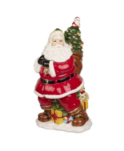 Spode Santa With Tree Cookie Jar In Green Multi