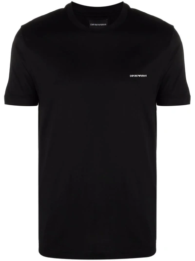 Emporio Armani Logo-print Crew Neck T-shirt In Black
