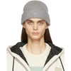 Acne Studios Mens Grey Melange Face Logo-patch Wool Beanie Hat