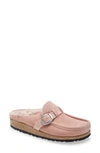 Birkenstock Buckley Shearling-lined Suede Clogs In Pink