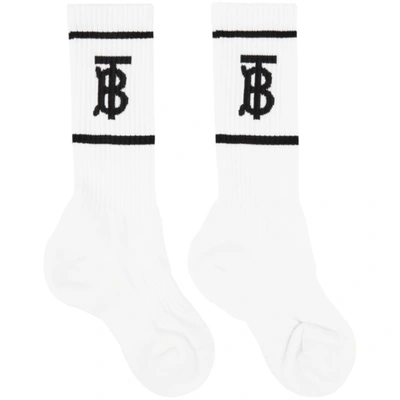 Burberry White Tb Monogram Socks