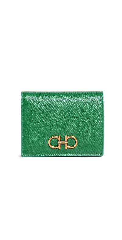 Gancini Compact Wallet In Green