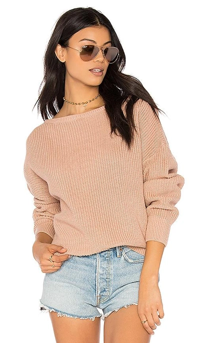Callahan Fisher Off The Shoulder Sweater In Nude. In Blush