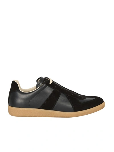 Maison Margiela Black Leather Replica Sneakers