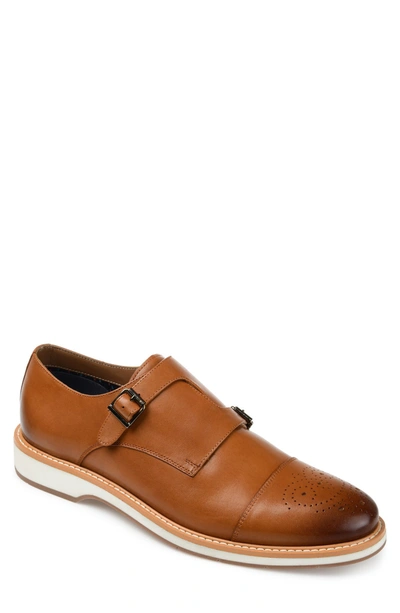 Thomas & Vine Men's Ransom Cap Toe Monk Strap Dress Shoe Men's Shoes In Brown