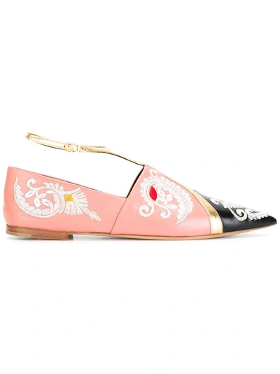 Etro Embroidery Trim Slippers In Pink