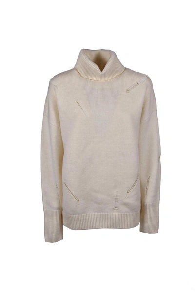 Michael Kors Destroyed Sweater In White